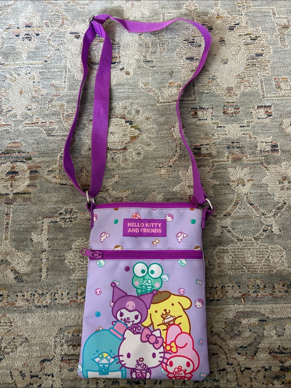 Hello Kitty Purple Kids Character Crossbody Bag